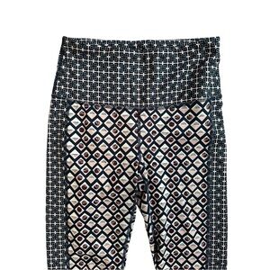 JoyLab Navy and Cream Geometric Panel Leggings